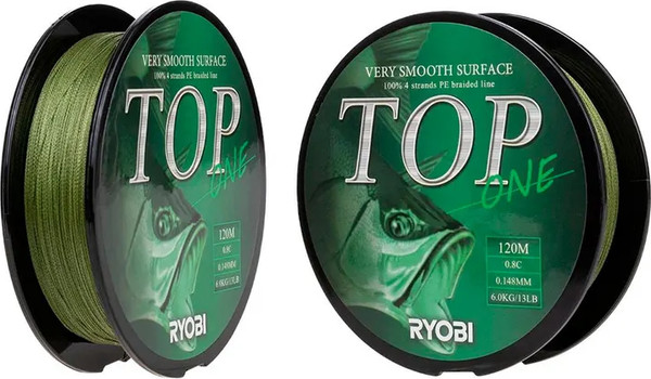Изображение товара Леска плетеная Ryobi TOP PE4X-120M 0.8/d-0.148мм (Dark green)