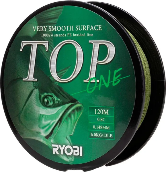 Изображение товара Леска плетеная Ryobi TOP PE4X-120M 0.8/d-0.148мм (Dark green)