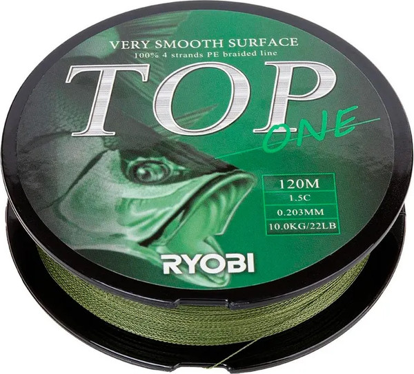 Изображение товара Леска плетеная Ryobi TOP PE4X-120M 1.5/d-0.203мм (Dark green)