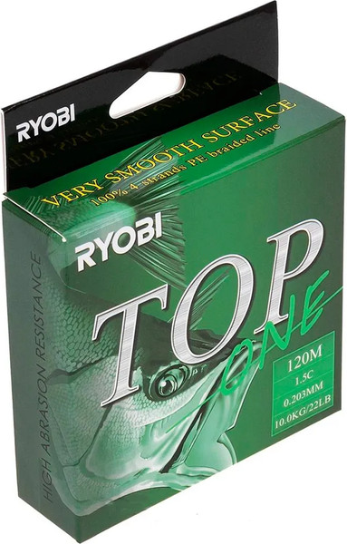 Изображение товара Леска плетеная Ryobi TOP PE4X-120M 1.5/d-0.203мм (Dark green)