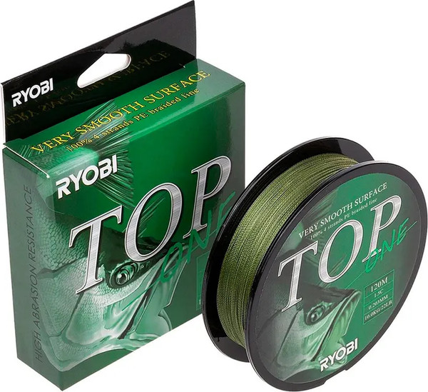 Изображение товара Леска плетеная Ryobi TOP PE4X-120M 1.5/d-0.203мм (Dark green)