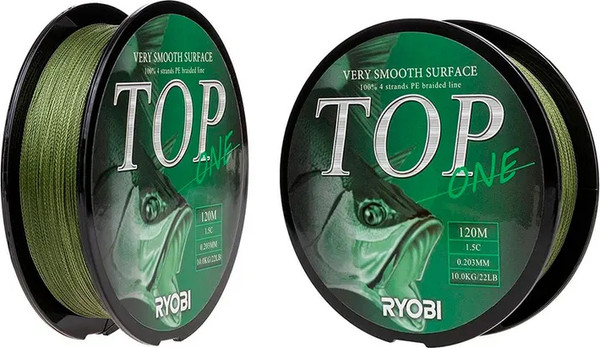 Изображение товара Леска плетеная Ryobi TOP PE4X-120M 1.5/d-0.203мм (Dark green)