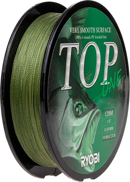 Изображение товара Леска плетеная Ryobi TOP PE4X-120M 1.5/d-0.203мм (Dark green)