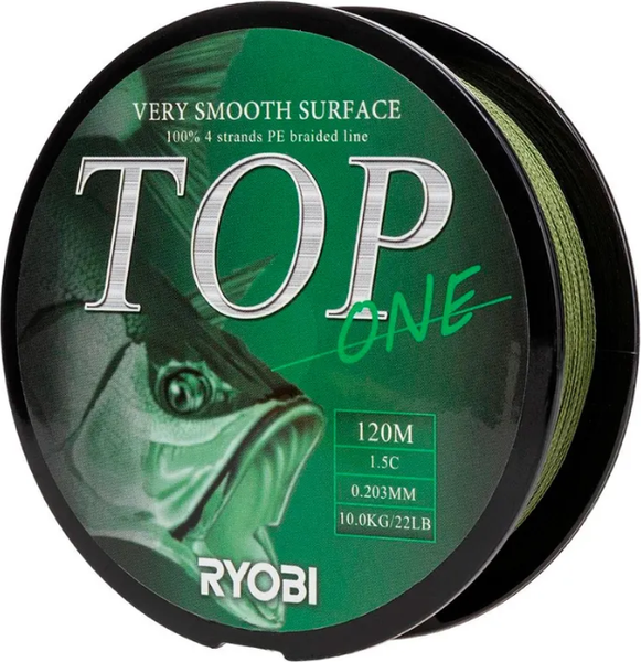 Изображение товара Леска плетеная Ryobi TOP PE4X-120M 1.5/d-0.203мм (Dark green)