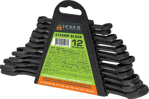 Изображение товара Набор ключей ISMA 5124MP Black (64737)