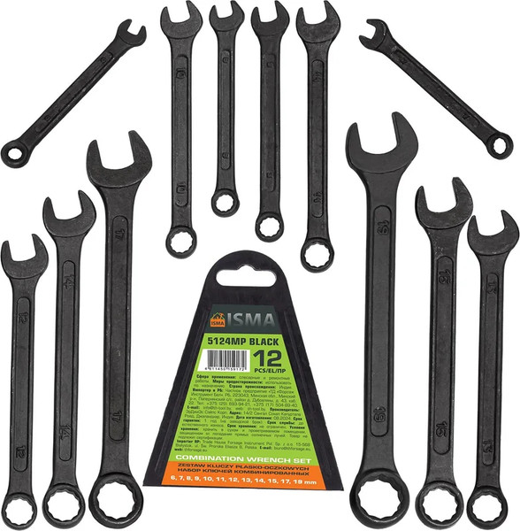 Изображение товара Набор ключей ISMA 5124MP Black (64737)