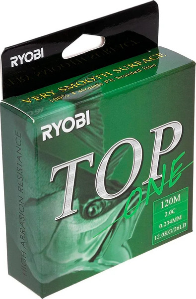 Изображение товара Леска плетеная Ryobi TOP PE4X-120M 2.0/d-0.234мм (Dark green)