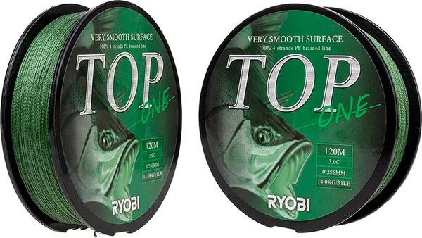 Изображение товара Леска плетеная Ryobi TOP PE4X-120M 3.0/d-0.286мм (Dark green)