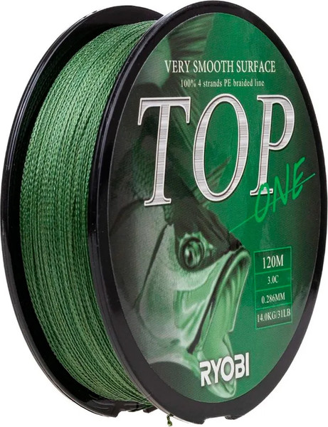 Изображение товара Леска плетеная Ryobi TOP PE4X-120M 3.0/d-0.286мм (Dark green)