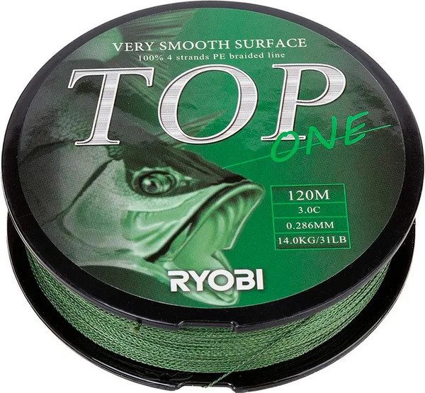 Изображение товара Леска плетеная Ryobi TOP PE4X-120M 3.0/d-0.286мм (Dark green)