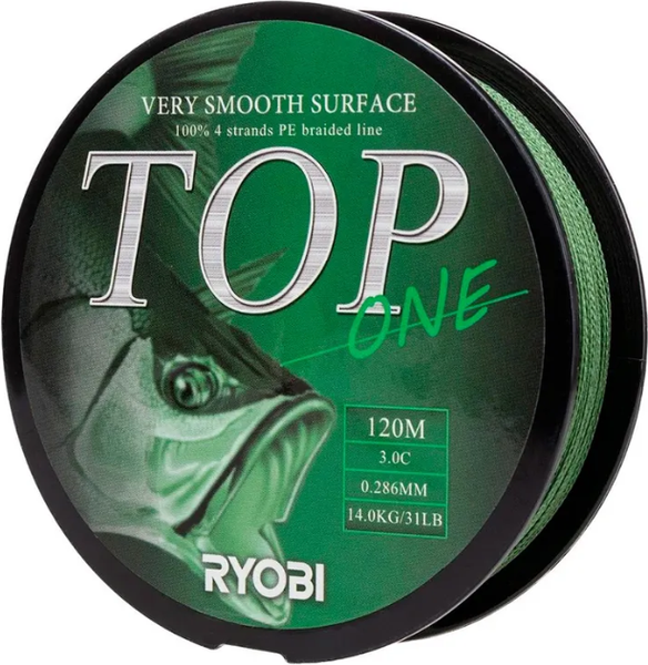 Изображение товара Леска плетеная Ryobi TOP PE4X-120M 3.0/d-0.286мм (Dark green)