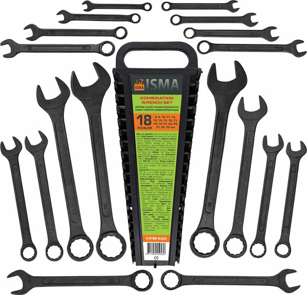 Изображение товара Набор ключей ISMA 5181MP Black (64745)