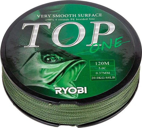 Изображение товара Леска плетеная Ryobi TOP PE4X-120M 5.0/d-0.370мм (Dark green)
