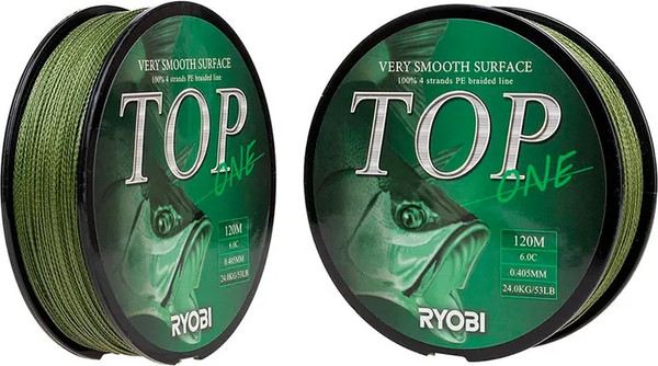 Изображение товара Леска плетеная Ryobi TOP PE4X-120M 6.0/d-0.405мм (Dark green)