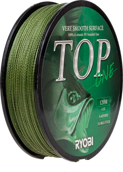 Изображение товара Леска плетеная Ryobi TOP PE4X-120M 6.0/d-0.405мм (Dark green)
