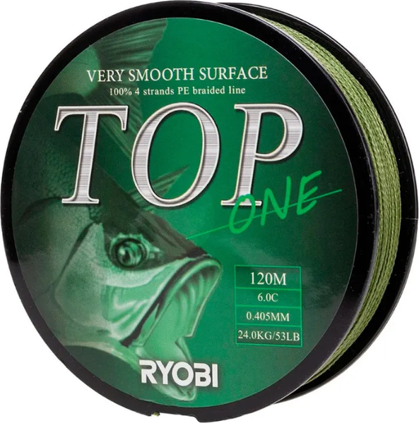 Изображение товара Леска плетеная Ryobi TOP PE4X-120M 6.0/d-0.405мм (Dark green)