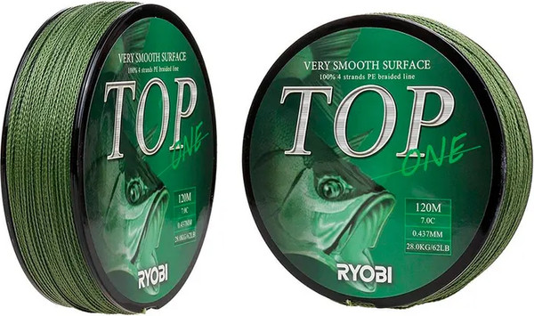 Изображение товара Леска плетеная Ryobi TOP PE4X-120M 7.0/d-0.437мм (Dark green)