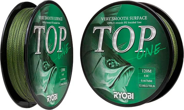 Изображение товара Леска плетеная Ryobi TOP PE4X-120M 8.0/d-0.467mm (Dark green)