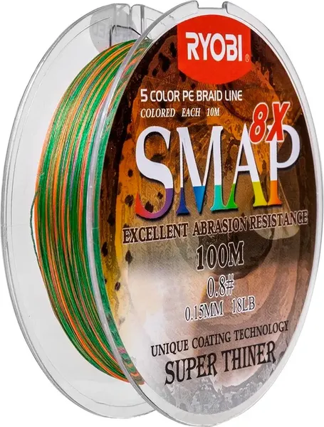 Изображение товара Леска плетеная Ryobi Smap PE8X 0.148мм (100м, Multi Colour)