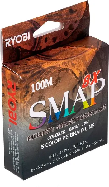 Изображение товара Леска плетеная Ryobi Smap PE8X 0.148мм (100м, Multi Colour)