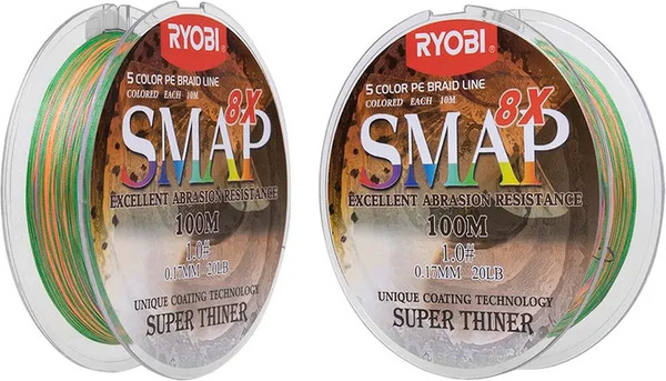 Изображение товара Леска плетеная Ryobi Smap PE8X 0.165мм (100м, Multi Colour)