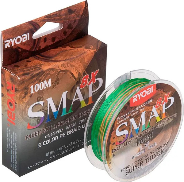 Изображение товара Леска плетеная Ryobi Smap PE8X 0.205мм (100м, Multi Colour)