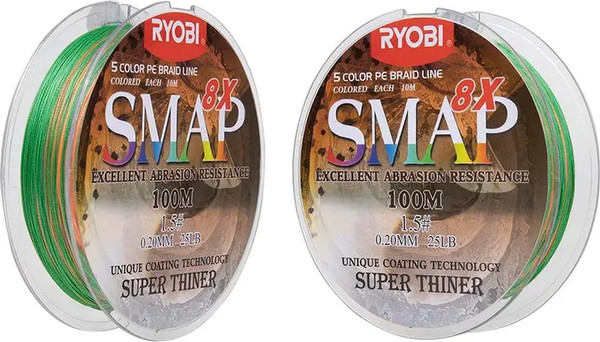Изображение товара Леска плетеная Ryobi Smap PE8X 0.205мм (100м, Multi Colour)