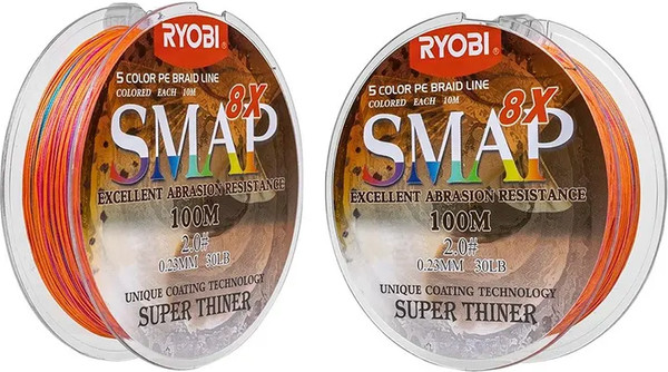 Изображение товара Леска плетеная Ryobi Smap PE8X 0.235мм (100м, Multi Colour)