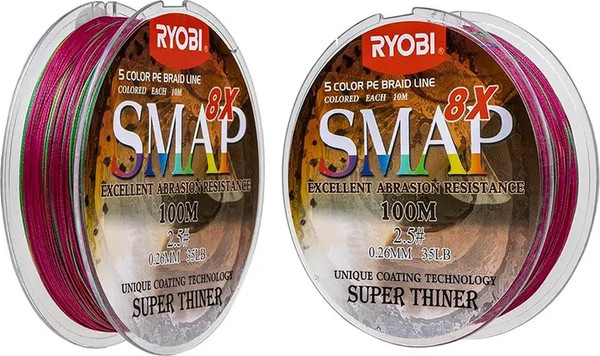 Изображение товара Леска плетеная Ryobi Smap PE8X 0.26мм (100м, Multi Colour)