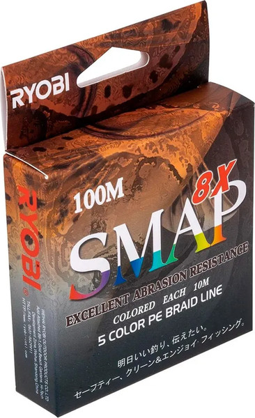 Изображение товара Леска плетеная Ryobi Smap PE8X 0.26мм (100м, Multi Colour)