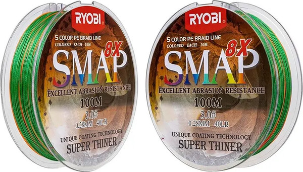 Изображение товара Леска плетеная Ryobi Smap PE8X 0.285мм (100м, Multi Colour)