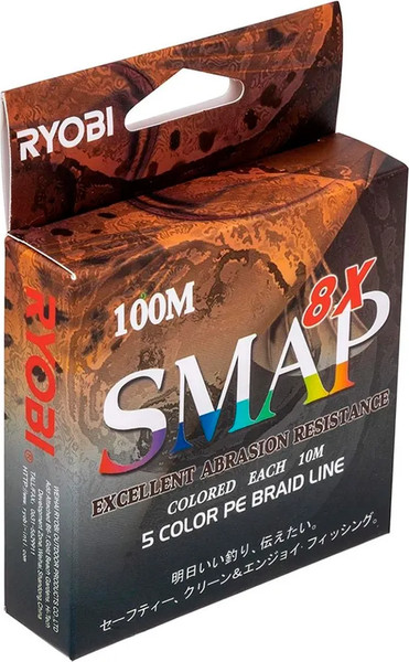 Изображение товара Леска плетеная Ryobi Smap PE8X 0.285мм (100м, Multi Colour)