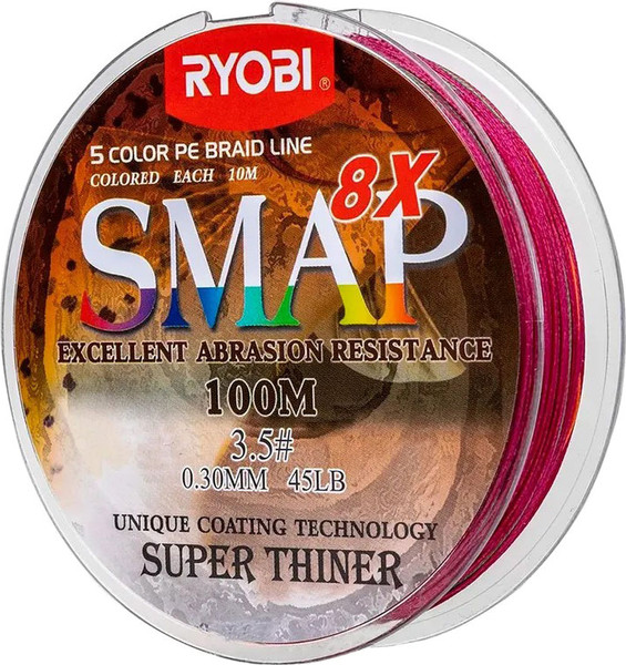 Изображение товара Леска плетеная Ryobi Smap PE8X 0.31мм (100м, Multi Colour)