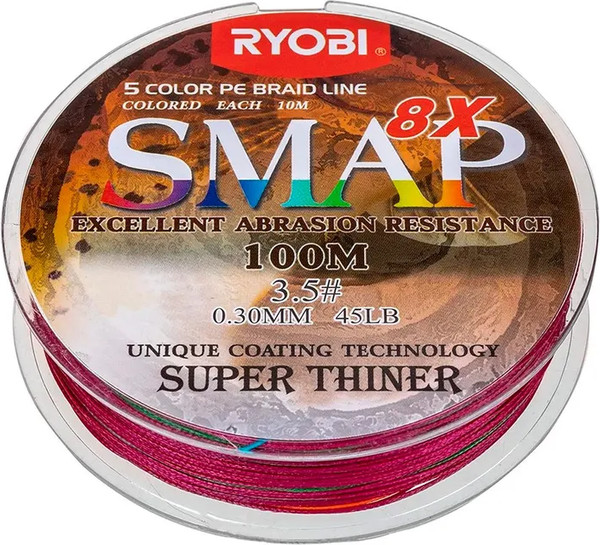 Изображение товара Леска плетеная Ryobi Smap PE8X 0.31мм (100м, Multi Colour)
