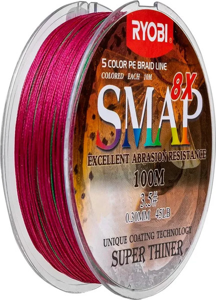 Изображение товара Леска плетеная Ryobi Smap PE8X 0.31мм (100м, Multi Colour)