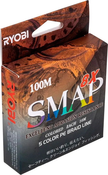 Изображение товара Леска плетеная Ryobi Smap PE8X 0.37мм (100м, Multi Colour)