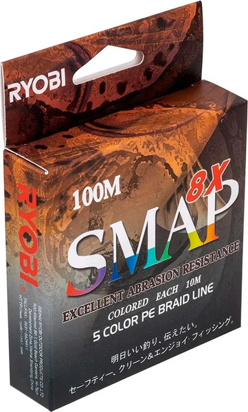 Изображение товара Леска плетеная Ryobi Smap PE8X 0.405мм (100м, Multi Colour)