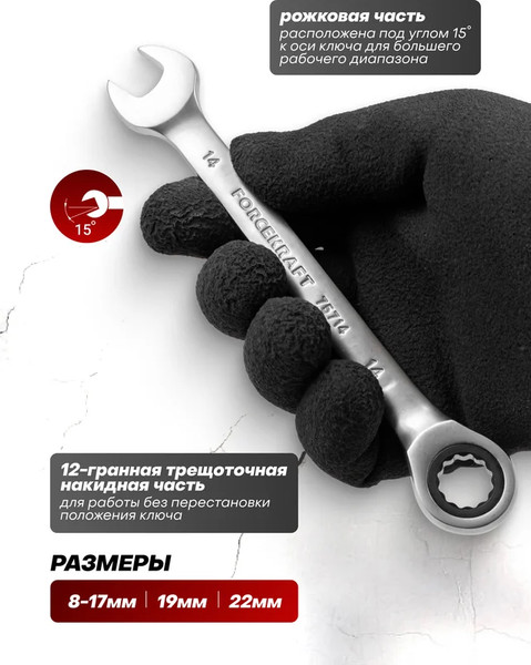 Изображение товара Набор ключей ForceKraft FK-10337 (64758)