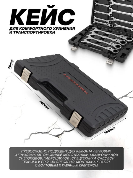 Изображение товара Набор ключей ForceKraft FK-10340 (64761)