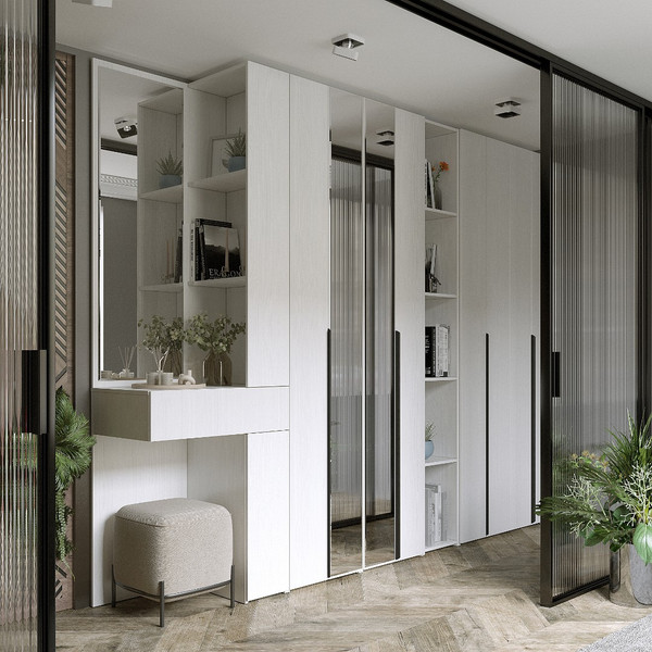 Изображение товара Шкаф-гармошка Евва Лайн ЛН-2D.560.02(1Z/1Z) (бодега белый)