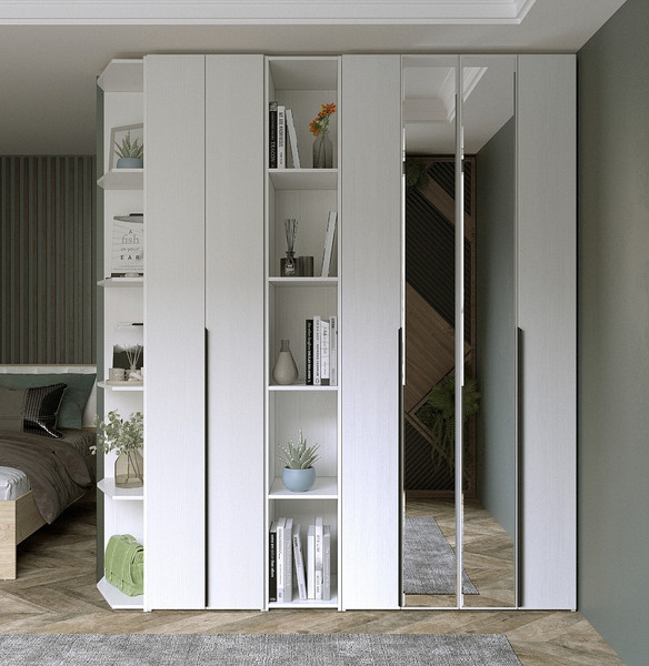 Изображение товара Шкаф-гармошка Евва Лайн ЛН-2D.560.02(1Z/1Z) (бодега белый)