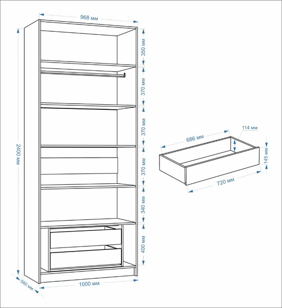 Изображение товара Шкаф-гармошка Евва Лайн ЛН-2D.560.03(0Z/0Z) (гикори кингстон)
