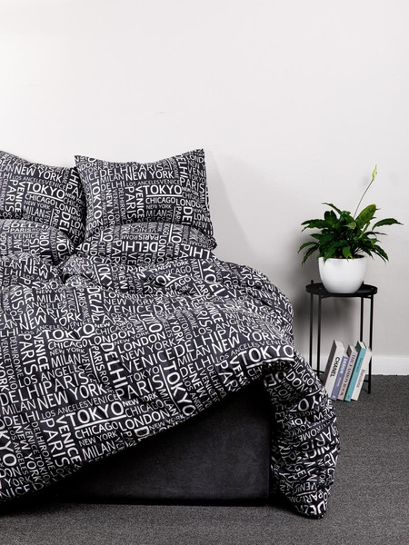 Изображение товара Комплект постельного белья Ночь нежна Леттерс сем 70x70 / 20087-1+71141-9