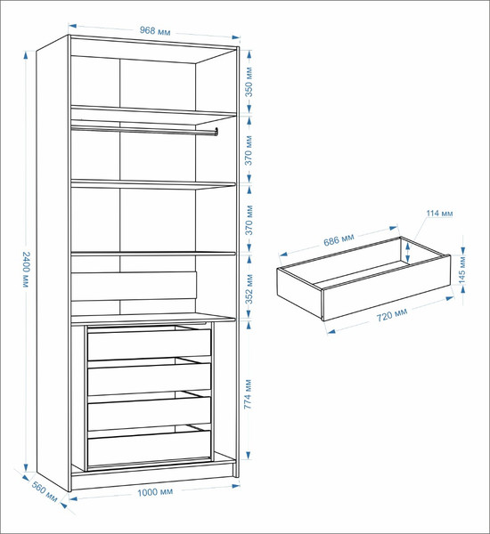 Изображение товара Шкаф-гармошка Евва ЛайнЛН-2D.560.04(1Z/1Z) (гикори кингстон)