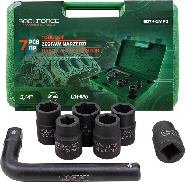 Изображение товара Универсальный набор инструментов RockForce RF-6074-5MPB (64846)