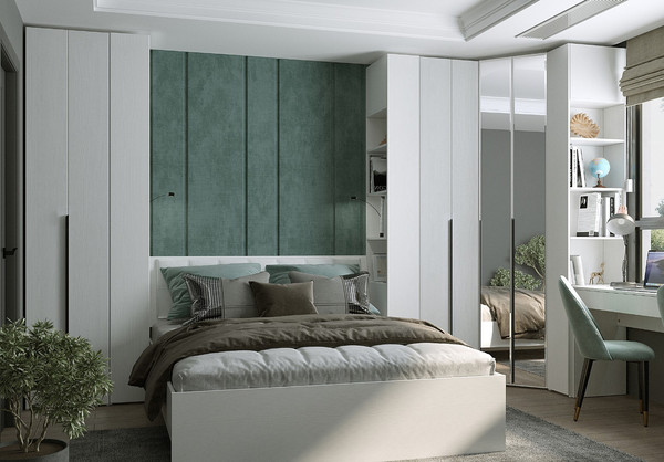 Изображение товара Шкаф-гармошка Евва Лайн ЛН-1U.930х930(2Z) Угловой (бодега белый)