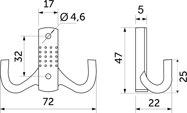 Изображение товара Крючок для одежды AKS WP12 Gridli (старое золото)