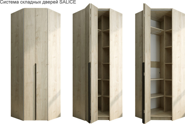 Изображение товара Шкаф-гармошка Евва Лайн ЛН-1U.820х930(0Z) Угловой (гикори кингстон)