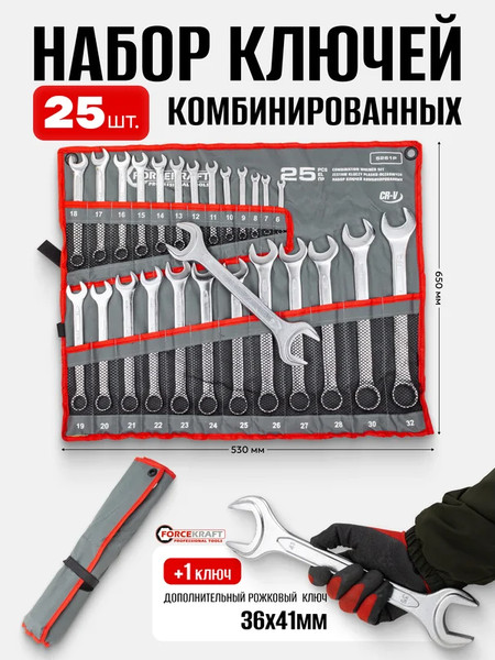 Изображение товара Набор ключей ForceKraft FK-5261P+1 (64862)