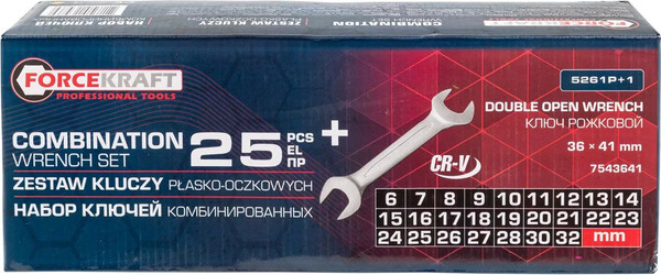 Изображение товара Набор ключей ForceKraft FK-5261P+1 (64862)